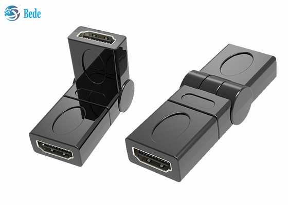 O ouro da extensão chapeou fêmea ao acoplador fêmea 90 de HDMI 180 270 360 graus ajustáveis