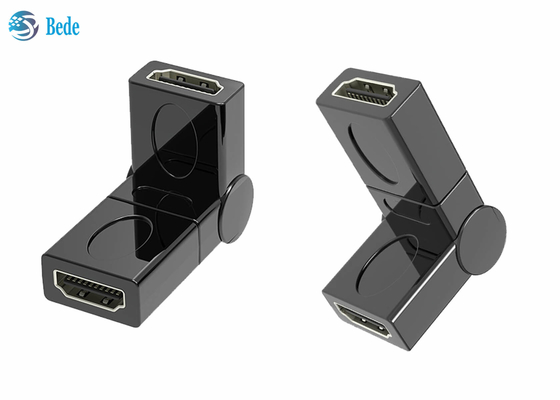 O ouro da extensão chapeou fêmea ao acoplador fêmea 90 de HDMI 180 270 360 graus ajustáveis