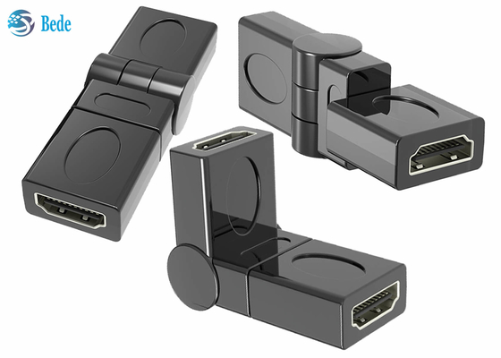 O ouro da extensão chapeou fêmea ao acoplador fêmea 90 de HDMI 180 270 360 graus ajustáveis
