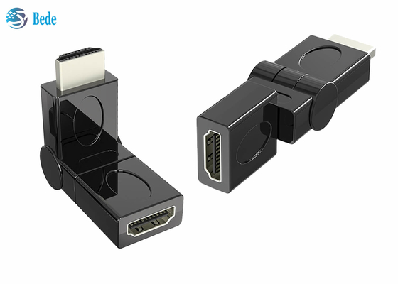 O ouro chapeou HDMI masculino ao adaptador fêmea 90 do giro 180 270 360 graus Rotatable