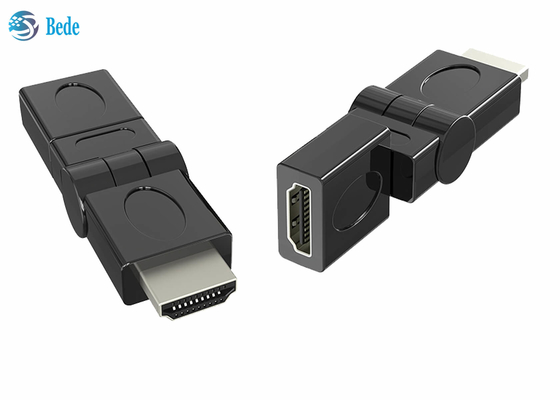 O ouro chapeou HDMI masculino ao adaptador fêmea 90 do giro 180 270 360 graus Rotatable