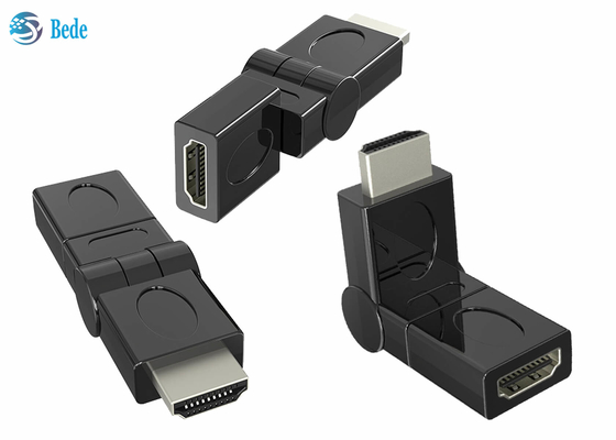 O ouro chapeou HDMI masculino ao adaptador fêmea 90 do giro 180 270 360 graus Rotatable