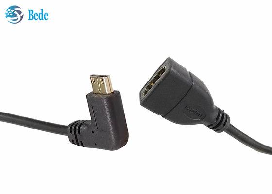 Mini homem angular de HDMI aos sentidos fêmeas do conector 4 do adaptador do cabo de HDMI Acima-Para baixo-Esquerdo-direitos