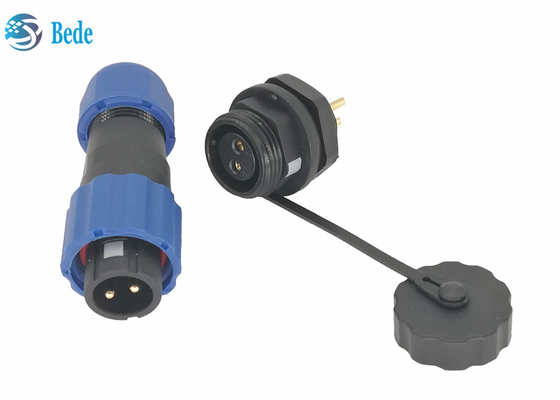 Conector impermeável do cabo distribuidor de corrente Ip68, 2 conector da montagem de painel do Pin M13