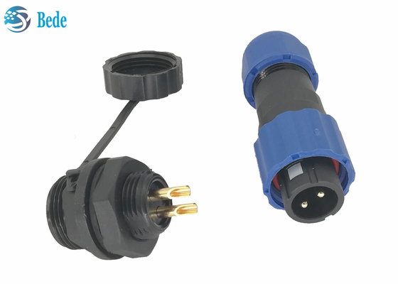 Conector impermeável do cabo distribuidor de corrente Ip68, 2 conector da montagem de painel do Pin M13