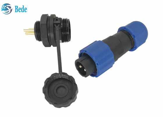 Conector impermeável do cabo distribuidor de corrente Ip68, 2 conector da montagem de painel do Pin M13