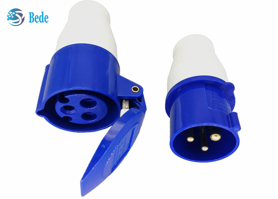 Tipo azul industrial do acoplador da cor 220-250V 16A da tomada e do soquete P+N+E da fase monofásica