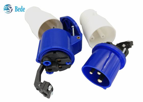 Tipo azul industrial do acoplador da cor 220-250V 16A da tomada e do soquete P+N+E da fase monofásica