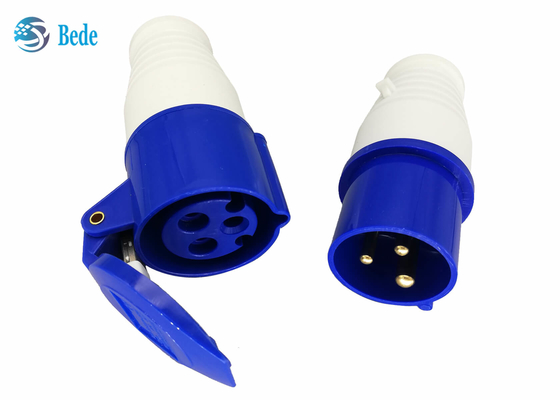 Tipo azul industrial do acoplador da cor 220-250V 16A da tomada e do soquete P+N+E da fase monofásica