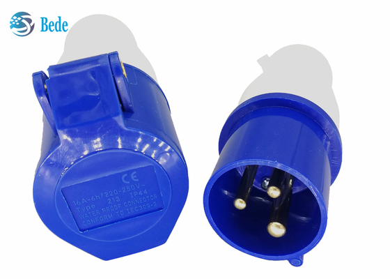 Tipo azul industrial do acoplador da cor 220-250V 16A da tomada e do soquete P+N+E da fase monofásica