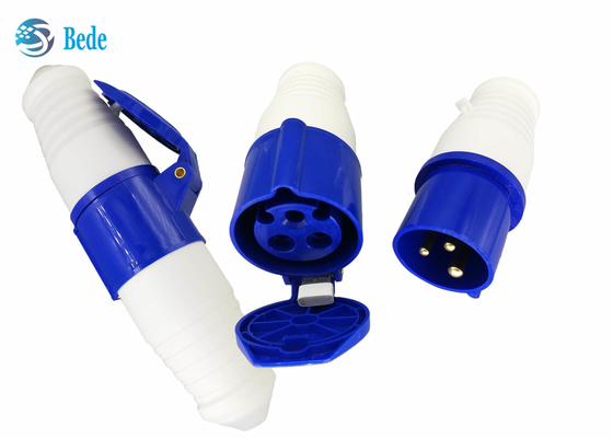 Tipo azul industrial do acoplador da cor 220-250V 16A da tomada e do soquete P+N+E da fase monofásica