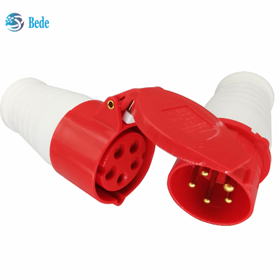 5 pinos conector de alimentação industrial industrial IP44 AC380-415V 16A da tomada & do soquete