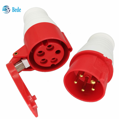 5 pinos conector de alimentação industrial industrial IP44 AC380-415V 16A da tomada & do soquete