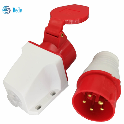 Plugue e soquete do conector de comando IEC 60309 380-415V 16Amp Tipo de montagem na parede