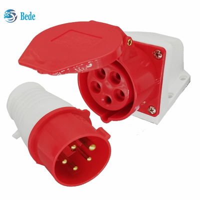 Plugue e soquete do conector de comando IEC 60309 380-415V 16Amp Tipo de montagem na parede