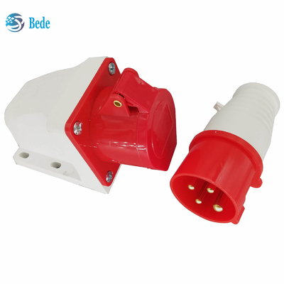 Tomada elétrica macho fêmea 4 pinos 3P+E 380~415V 16Amp montagem na parede tipo IP44