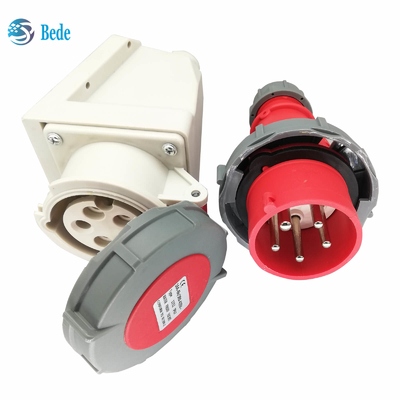 Tomada 3P+N+E e soquete industriais IP67 AC220-415V parede de 16 e 32 ampères que monta o tipo