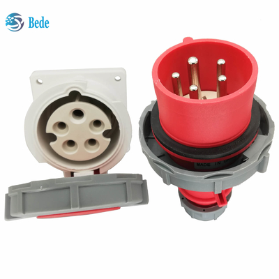 Soquetes industriais impermeáveis 5Pins tipo da montagem de painel 16Amp e 32Amp de 3P+N+E da tomada IP67