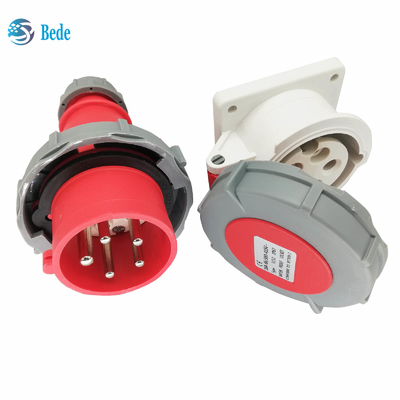 Soquetes industriais impermeáveis 5Pins tipo da montagem de painel 16Amp e 32Amp de 3P+N+E da tomada IP67