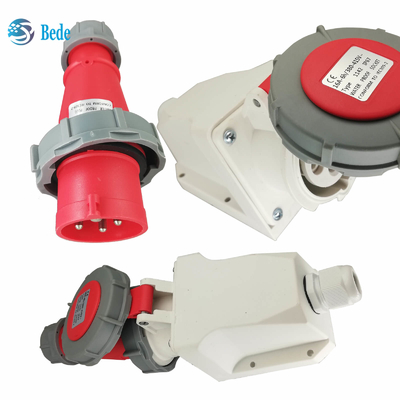 4 pinos IP67 Soquete elétrico industrial com 16A / 380 ~ 415V Tipo de montagem na parede