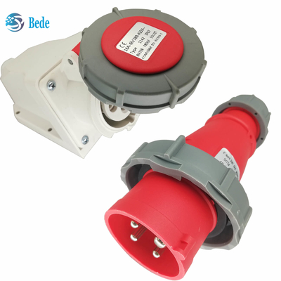 4 pinos IP67 Soquete elétrico industrial com 16A / 380 ~ 415V Tipo de montagem na parede