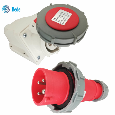3P+E Soquete de tomada industrial Corrente nominal 32A Voltagem 380~415V Tipo de montagem na parede