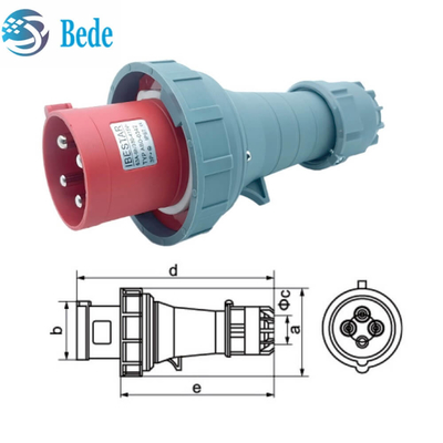 Corrente de alta resistência 63A / 125 Amp Plugs e tomadas industriais 3P + E IP67