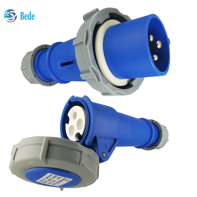 Conexão industrial de fase única confiável - Tensão 220V-250V 16A Tipo de acoplagem de 3 pinos