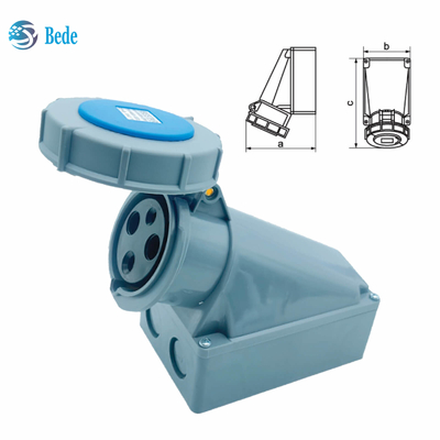 IP67 Soquete Industrial 3Pins projetado para 220 ~ 250V 63A / 125A Tipo de montagem na parede