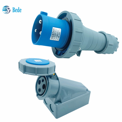 IP67 Soquete Industrial 3Pins projetado para 220 ~ 250V 63A / 125A Tipo de montagem na parede