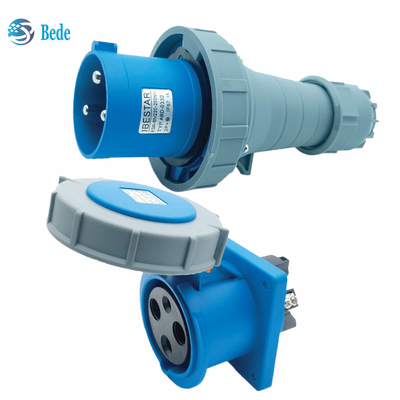 Corrente 63A 125A Instalação de painel de tomada de tomada industrial Tipo 3 Pins ((2P+E) IP67 220~250V