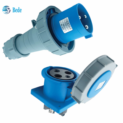 Corrente 63A 125A Instalação de painel de tomada de tomada industrial Tipo 3 Pins ((2P+E) IP67 220~250V