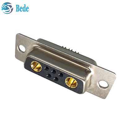 Conector D-Sub de alta corrente de planejamento DB 7W2 Conector feminino com estilo de terminação da taça de solda e 500 ciclos de acoplamento