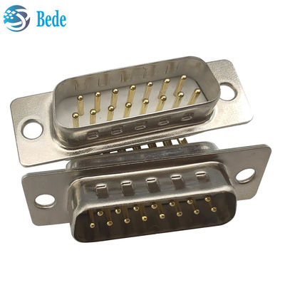 500V Nivel de tensão Db 15 Conector masculino, D Sub 15 Pin Conector masculino com fechaduras