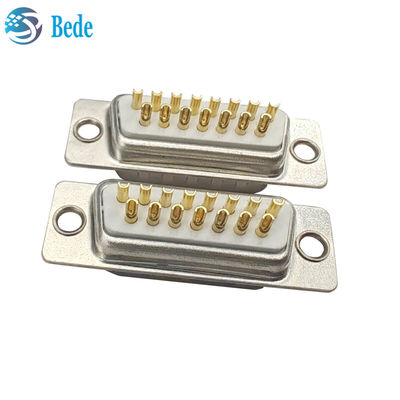 Top-notch D-Sub 15 Conectores femininos Resistência ao isolamento 5000 Megohms Min Conector estilo D-SUB 15