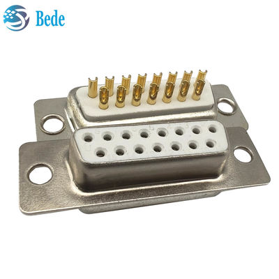 Top-notch D-Sub 15 Conectores femininos Resistência ao isolamento 5000 Megohms Min Conector estilo D-SUB 15