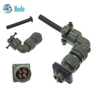 Conector circular industrial da série MIL-DTL-5015 MS3108A Conector roscado com cotovelo