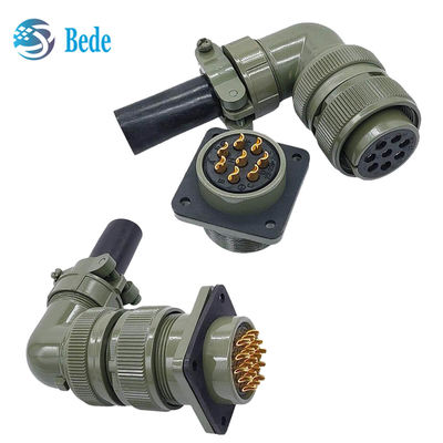 Conector circular industrial da série MIL-DTL-5015 MS3108A Conector roscado com cotovelo