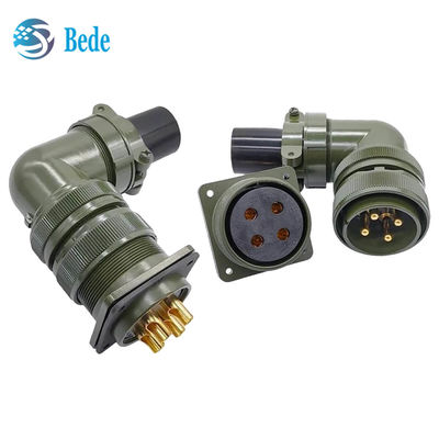 Conector circular industrial da série MIL-DTL-5015 MS3108A Conector roscado com cotovelo