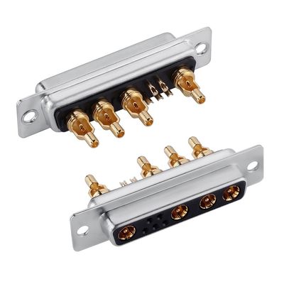 Conector D-Sub Mixed Coaxial RF / Power Conector de Ângulo Direito 9W4 para PCB