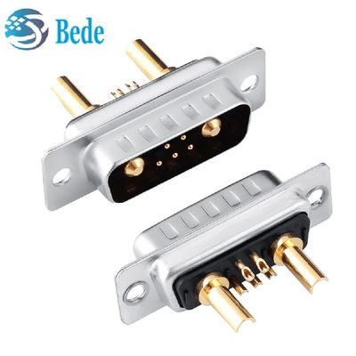 7W2 Conector de alta corrente coaxial D-Sub ângulo direito/pinos retos combo DB