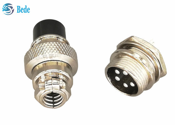 Plug recto revestido de prata Gx16 conector de aviação 5 pin homem e mulher