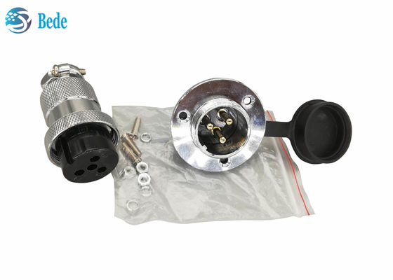 Conectores Circulares de 8 9 10 12 Pinos com Flange Redondo e Tampa de Poeira para Montagem em Painel