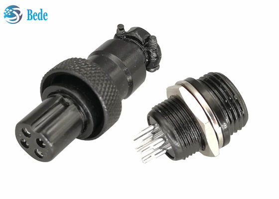 Kits Macho e Fêmea Conector de Aviação Gx12 Material de Liga de Zinco Cor Preta