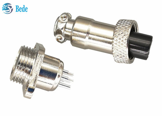 7 conector liga de zinco da aviação de Pin Gx 12 com o homem quadrado da flange e grupos fêmeas