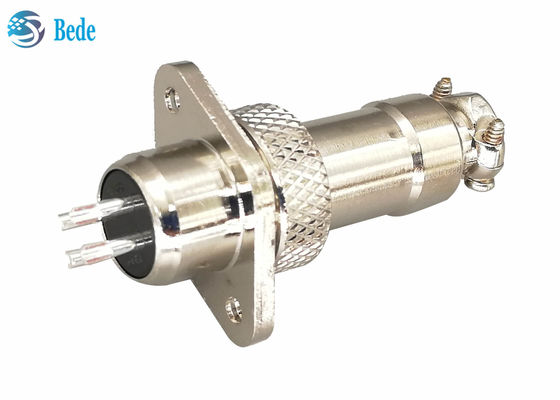 3A 200V GX12 M12 Aircraft Connector Plug With Rhombus Flange Homem e Mulher