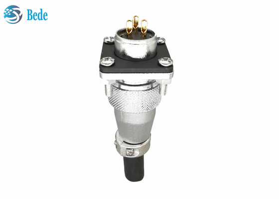 Conectores Circulares WS20 com Flange Quadrada e Tampa de Poeira, 2 3 4 Pinos, 500V 25A