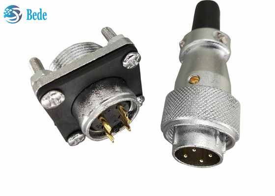 Conector Circular WS20 de 5 6 7 8 Pinos com Flange Quadrada e Tampa de Poeira 500V 10A