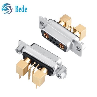 7W2 Conector de alta corrente coaxial D-Sub ângulo direito/pinos retos combo DB
